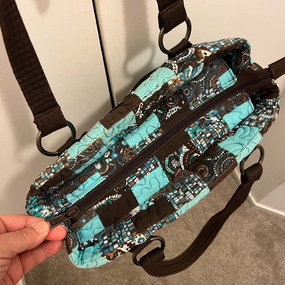 Donna Sharp Blue And Brown Patchwork Shoulder Bag - image 4